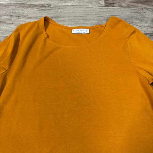 Bryn Walker Made in USA Size Small Orange Bamboo Blend Long Sleeve Tunic Shirt - Picture 4 of 7